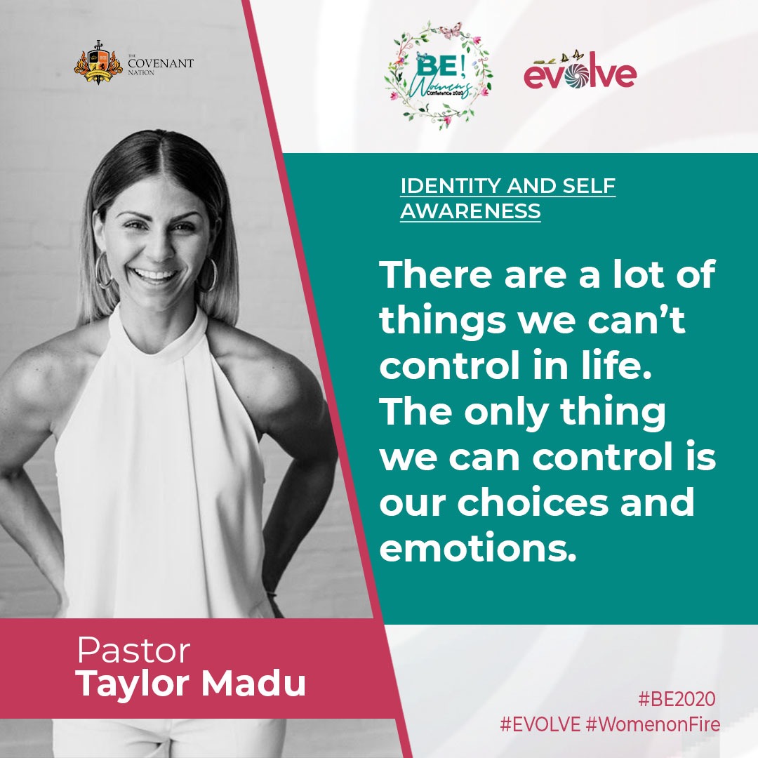 CovenantCCentre's tweet photo. There are a lot of things we can’t control in life. The only thing we can control is our choices and emotions. - @Taylormadu
#BEConference #BE2020 #Evolve #WomenOnFire https://t.co/wZctVuwM68