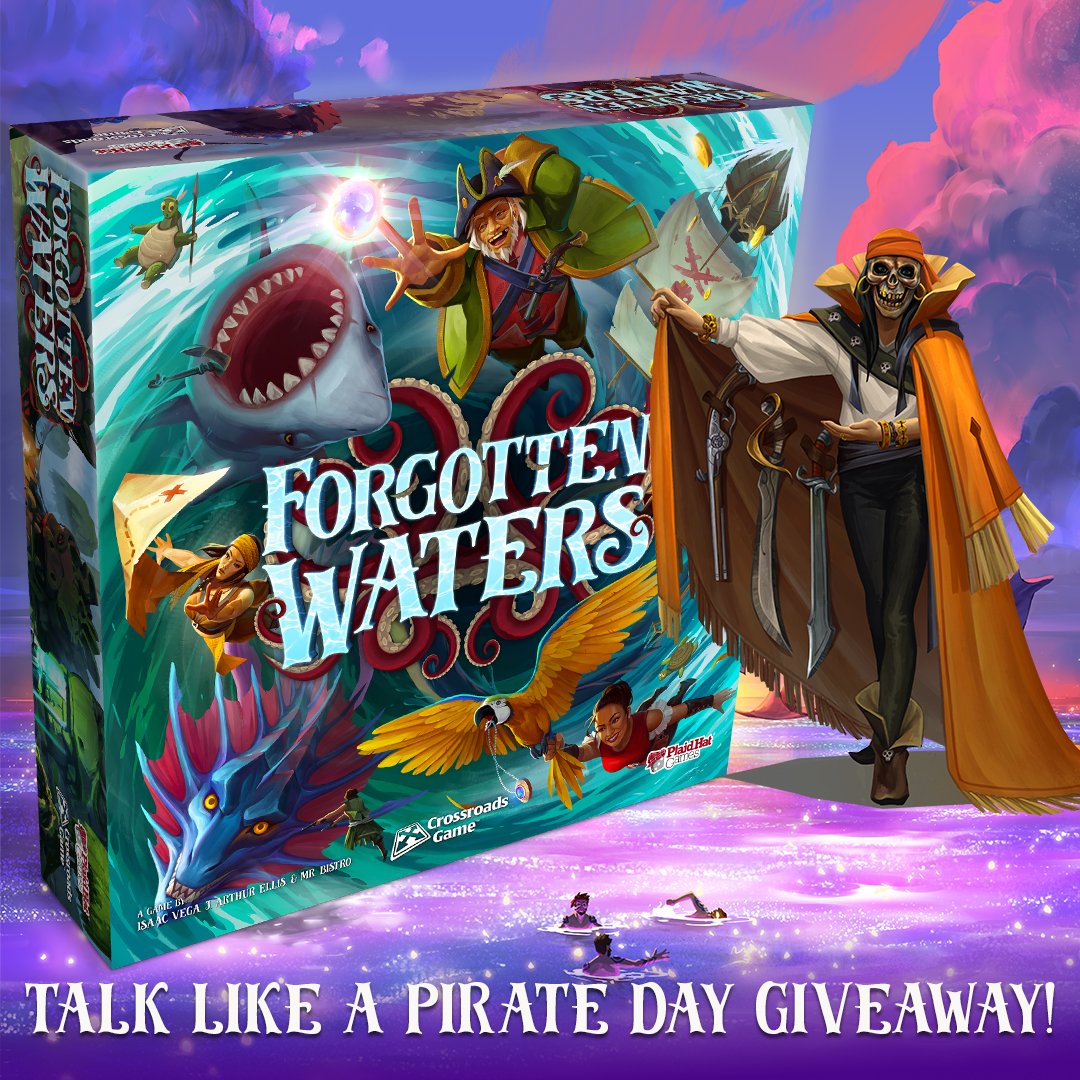PlaidHatGames's tweet image. Arrrrr! We be celebratin' Talk Like A Pirate Day with a giveaway! Like and Retweet for yer chance to win a copy of #ForgottenWaters! 

Must be livin' in the 48 contiguous United States to sail on this ship. 

#TalkLikeAPirateDay #boardgame #Giveaway