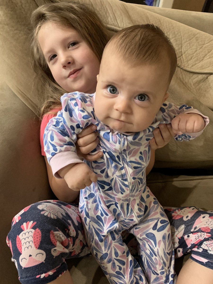 betch02's tweet image. Oh the morning “I want to hold her” battle. Love these kiddos!