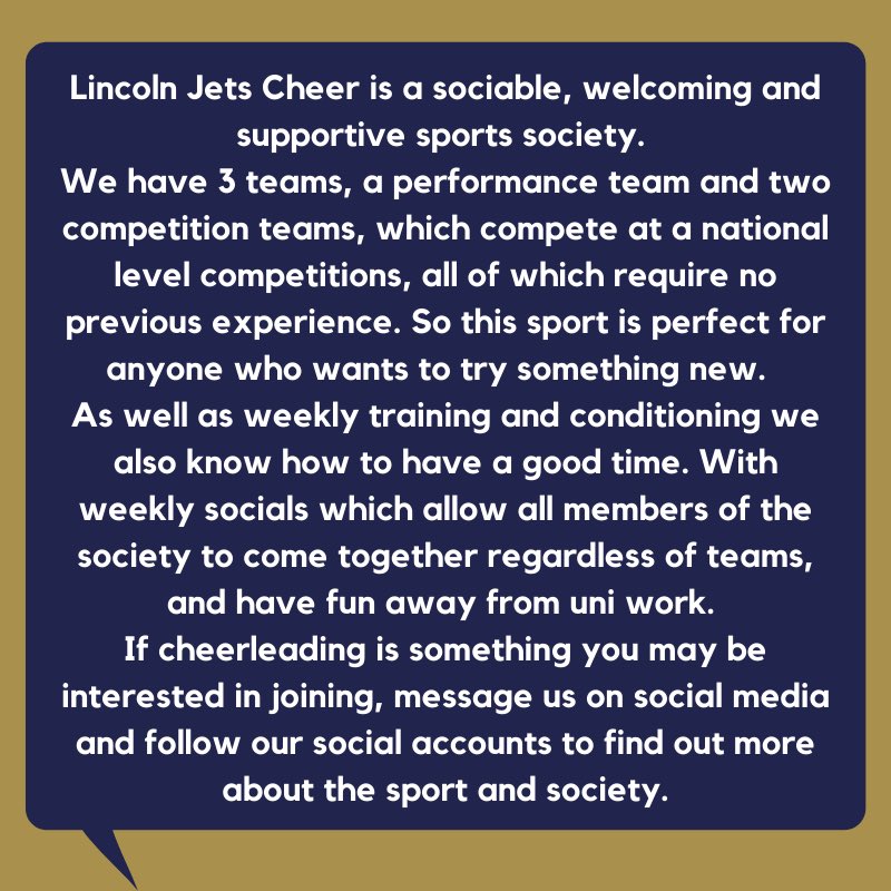 Day 37 - Cheerleading 💛
#WeAreLincoln <a href="/LincolnJets/">Lincoln Jets Cheer</a>