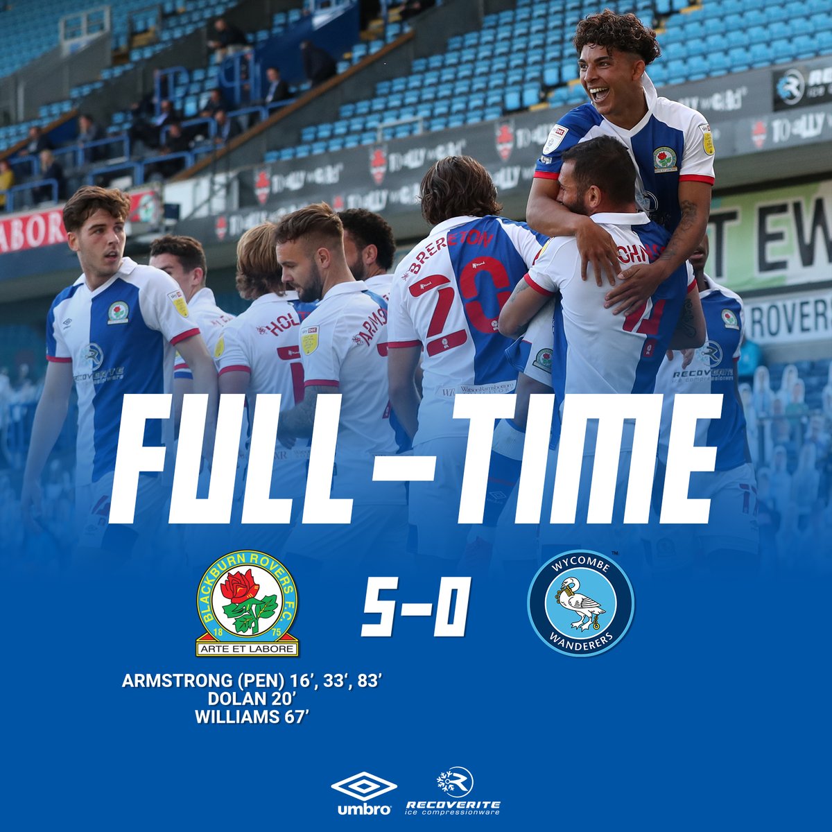 ⏱️ FT: #Rovers 5-0 Wycombe

🌟🌟🌟🌟🌟

#ROVvWYC 🔵⚪️