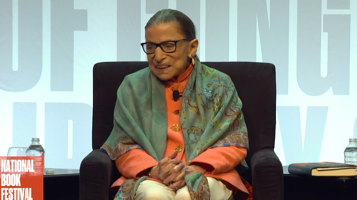 The Library of Congress offers this tribute to a giant of American ingenuity & loyal public servant, Justice Ruth Bader Ginsburg of the U.S. Supreme Court. Watch her appearance at last year's National Book Festival: blogs.loc.gov/national-book-… #NatBookFest