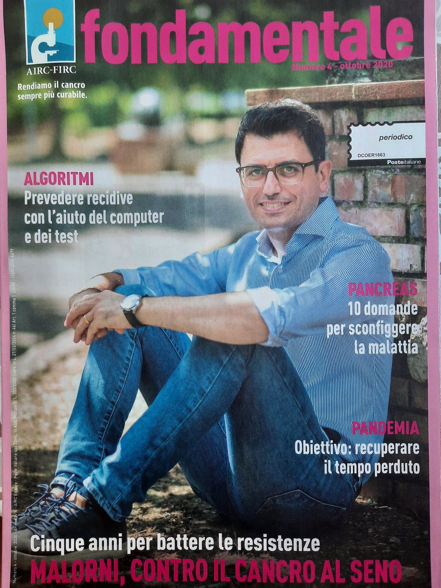 OncologiaPrato's tweet photo. Luca Malorni @OncologiaPrato su #fondamentale @AIRC_it di #ottobre2020 Cinque anni per battere le resistenze #cancro #mammella #breastcancer https://t.co/9iTXXqq6VM