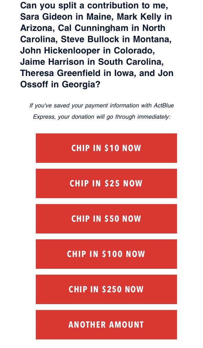 Rep.  @AdamSchiff with an RBG-themed fundraising message. Asking for money for  @ossoff  @stevebullockmt  @Hickenlooper  @harrisonjaime  @GreenfieldIowa  @CaptMarkKelly  @SaraGideon  @CalforNC and himself.