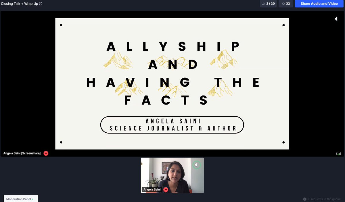 After this wonderful day we are in the last part of #iscientist20. Final speech from Angela Saini on #allyship and having the facts ! 

#iscientistVIRTUAL