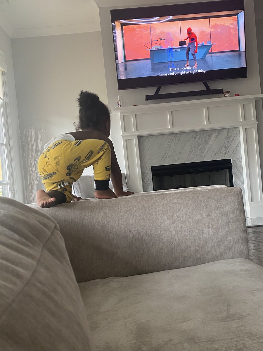 KaylarWill's tweet photo. Every time I turn on spider man for my son.... https://t.co/DUF916Akcn