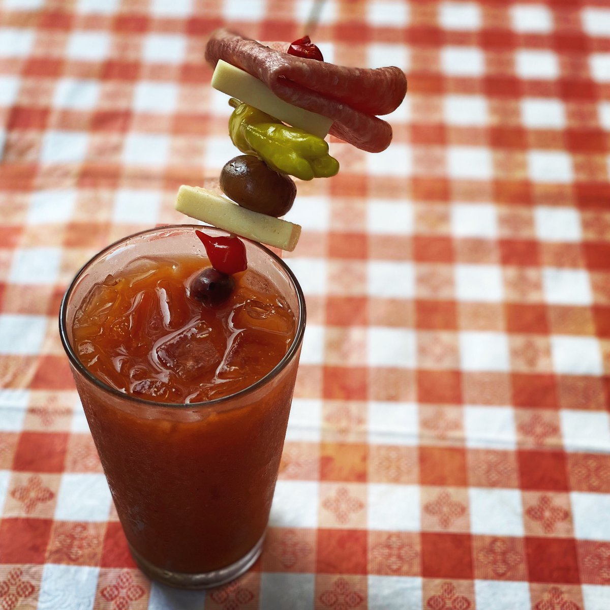 Good Morning Memphis! May we introduce you to the Cocozza Antipasti Bloody Mary. Old Dominick Vodka, our house bloody mix, skewer of Italian Meat &amp; Cheeses &amp; Pickled Veggies. Brunch starts at 11! Call ahead to book your table 901-523-0523. Brunch Sat 11-2 Sun 10-2 #cocozzamemphis