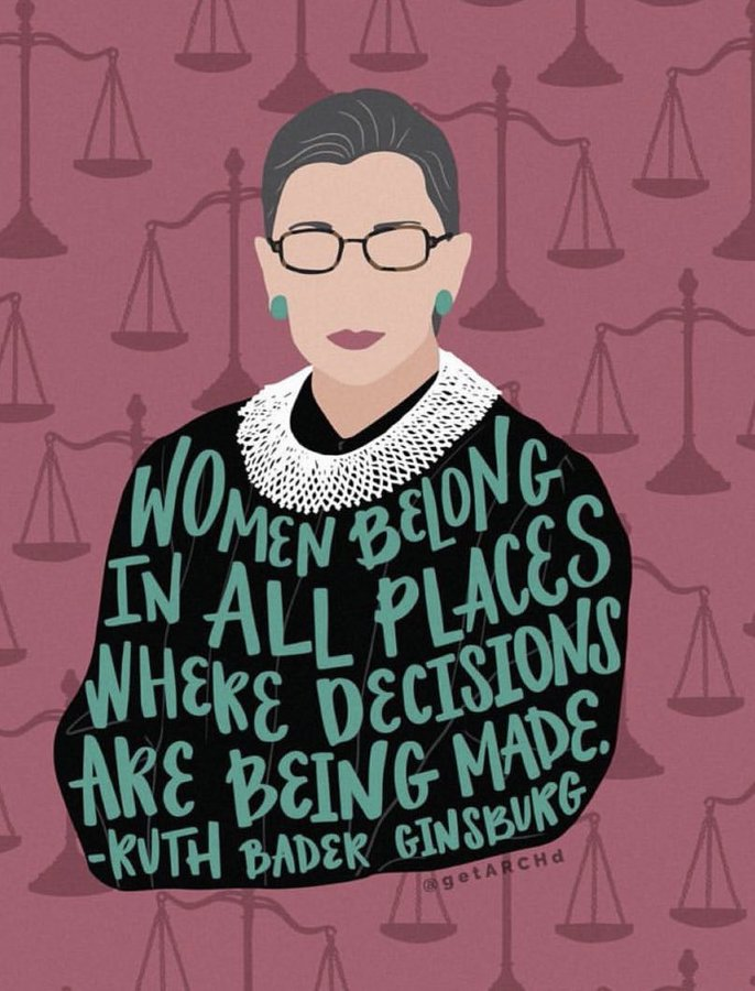 leticiakawano's tweet photo. "Women belong in all places where decisions are being made"
RBG
R.I.P. 🙏 https://t.co/Yw4GrOdzpf