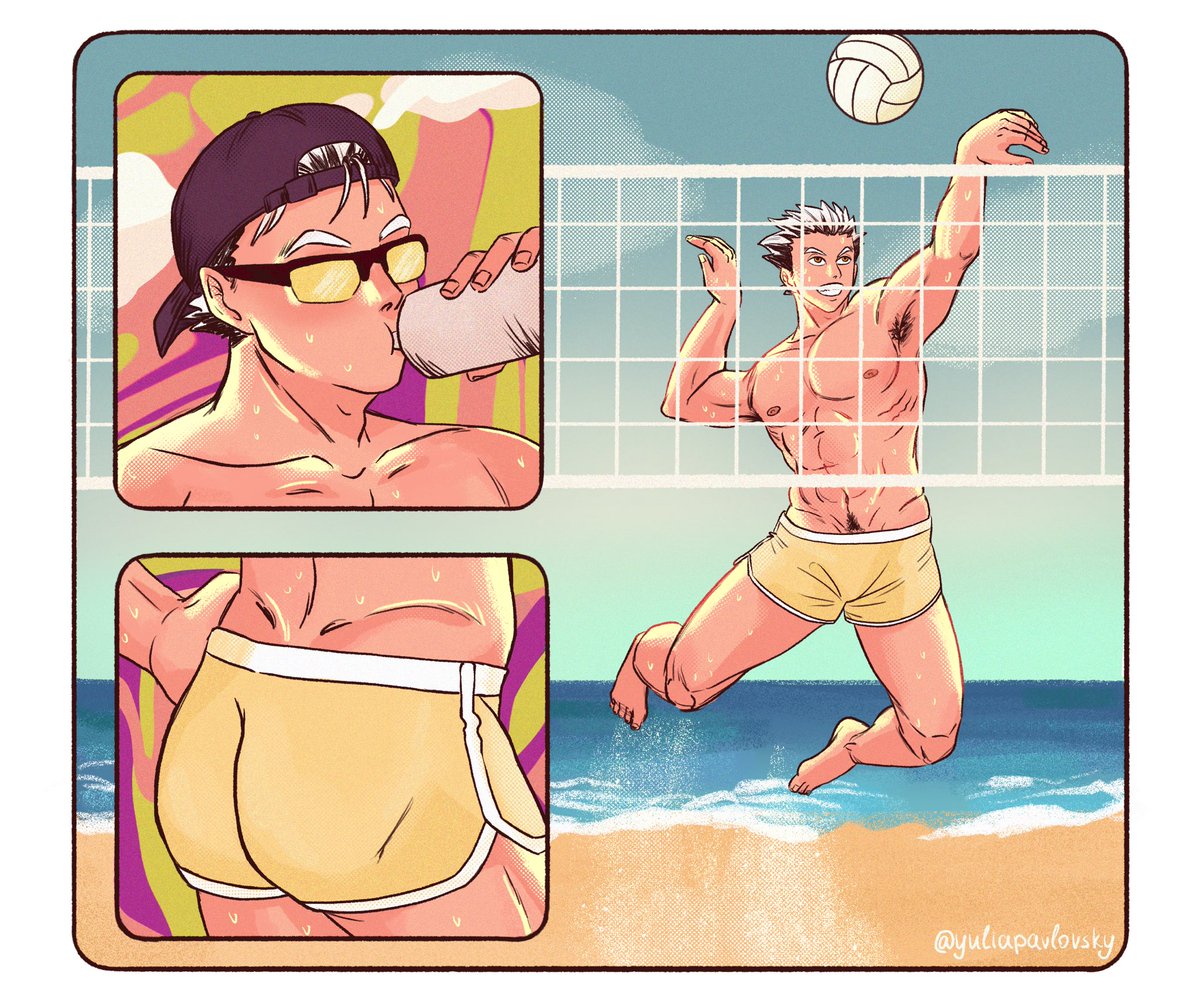 Day 6: beach volleyball and botty shorts #BokutoWeek2020 

#bokuto #bokutokoutarou #Haikyuu 