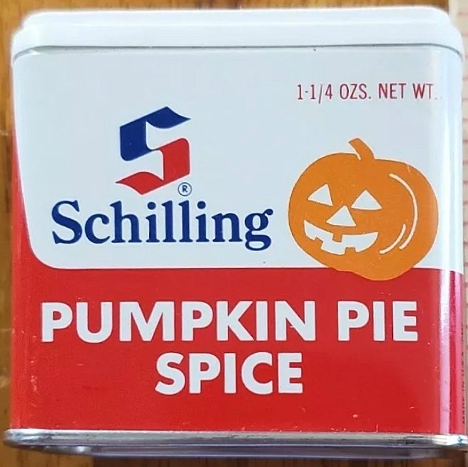Pumpkin pie spice tips (Schilling / McCormick, ca. early 1970s)