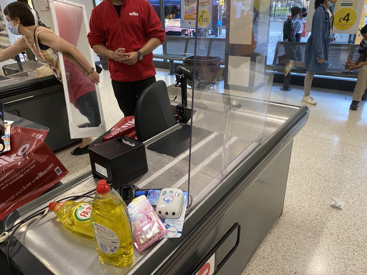 CutnCraftD's tweet photo. @LoveWilko please tell me how this is a #self checkout? And advise me to who is sanitising the scanning gun that your making all customers share. I asked staff he said not my job. Asked for manager. Non. I see 30 people use none sanitized it. #COVID__19 #stratford https://t.co/fG9Qhw5PvC
