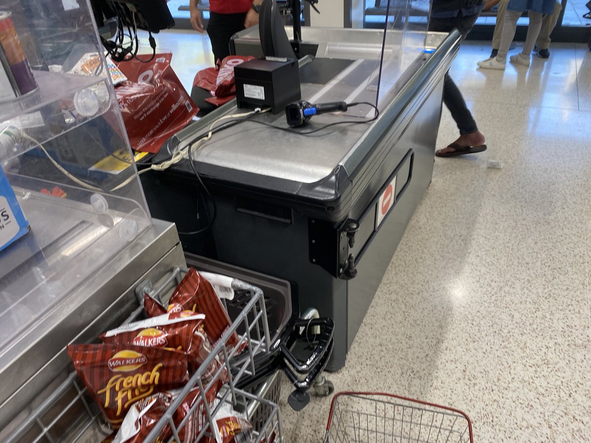 CutnCraftD's tweet photo. @LoveWilko please tell me how this is a #self checkout? And advise me to who is sanitising the scanning gun that your making all customers share. I asked staff he said not my job. Asked for manager. Non. I see 30 people use none sanitized it. #COVID__19 #stratford https://t.co/fG9Qhw5PvC