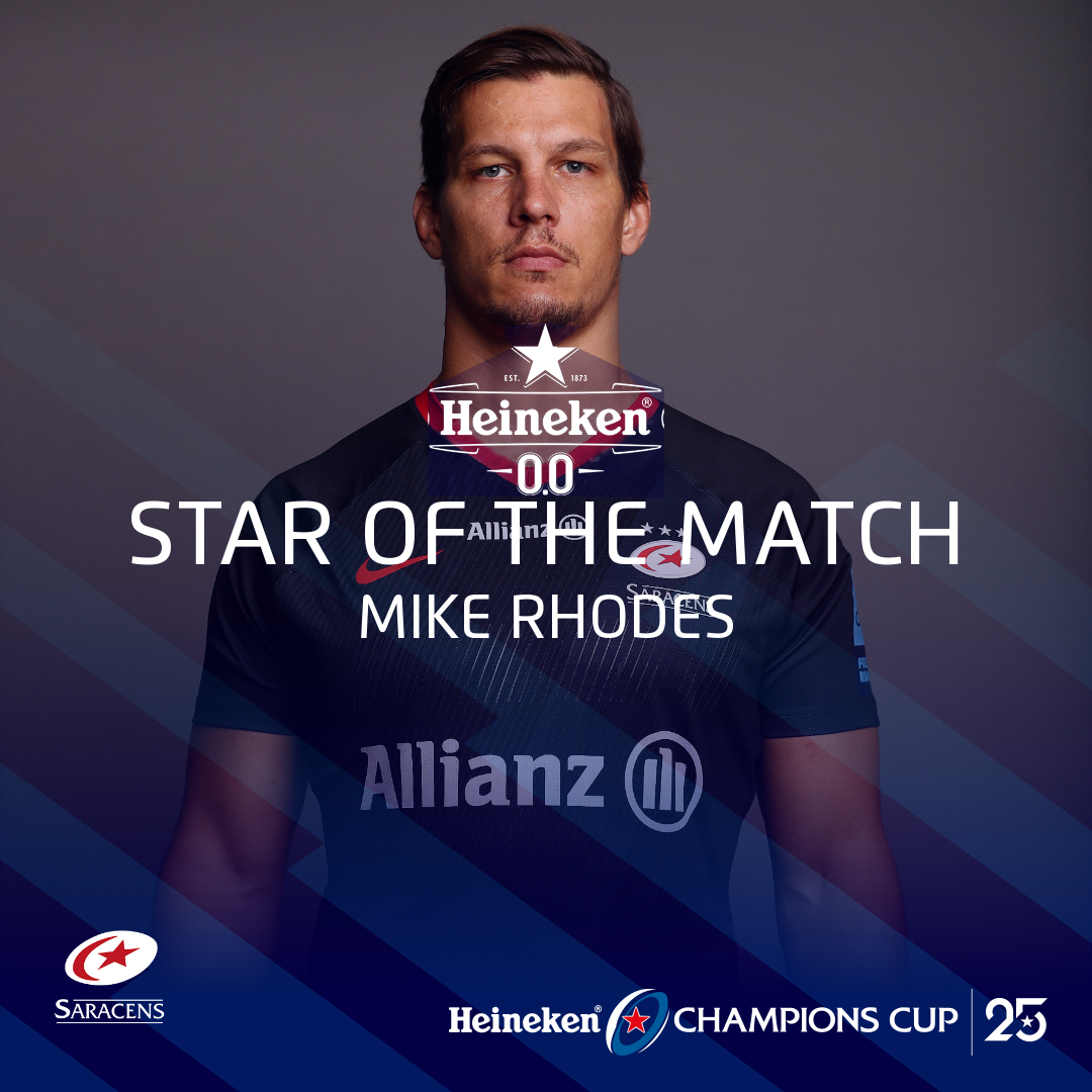 ChampionsCup's tweet image. A remarkable performance from Mike Rhodes, your @Heineken Star of the Match 🌟

The relentless back row was magnificent as @Saracens battled into the #HeinekenChampionsCup semi-finals 👏

Who else stood out for you this afternoon?