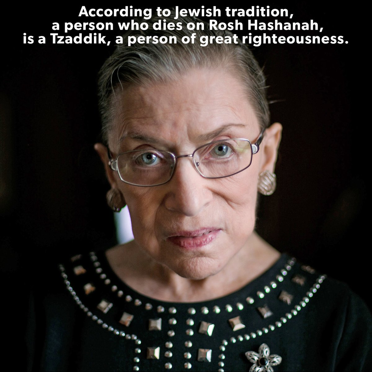 May we learn from her example. May we be strong to match her strength. May we fight powerfully for what we believe in. May we carry on her legacy. #Tzaddik #RBGRevolution #RuthBaderGinsburg