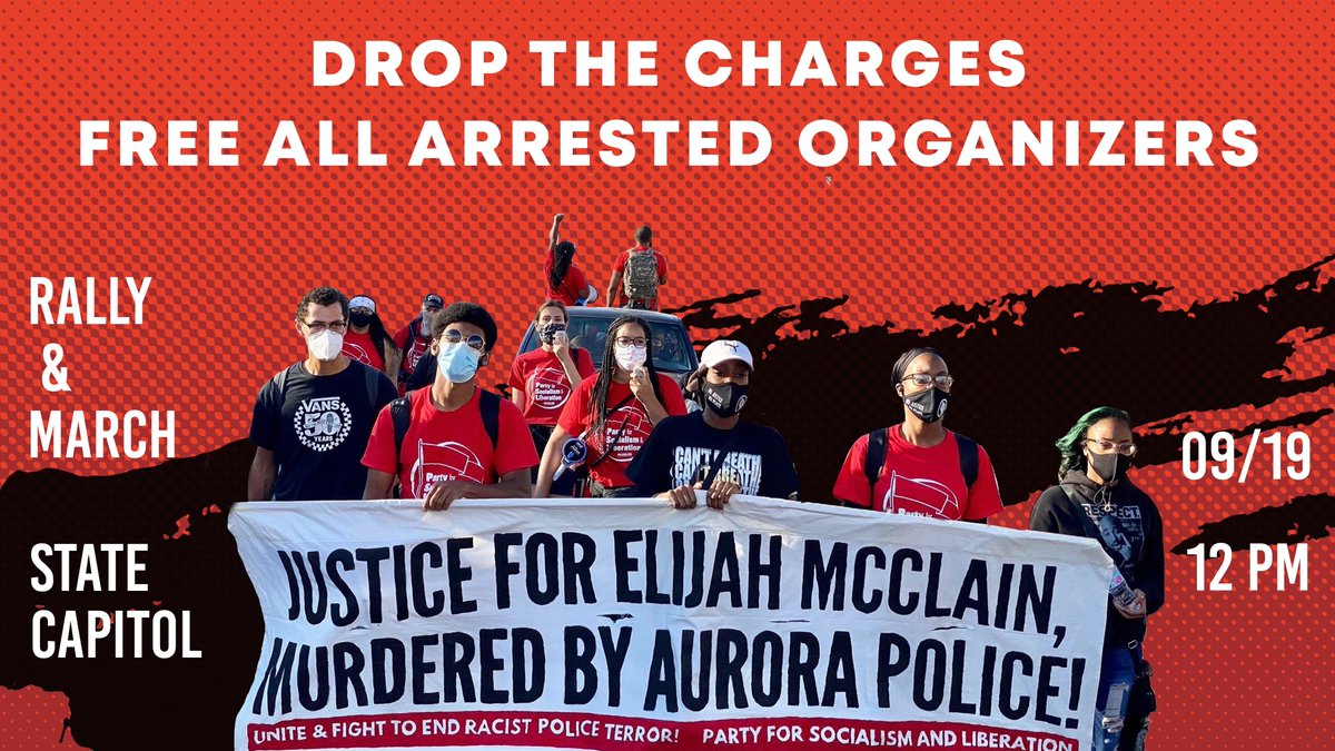 TODAY - EMERGENCY MOBILIZATION IN DENVER  #DropTheChargesCO The coordinated arrests of anti-racist activists in Denver two days ago are an attack on the whole  #BlackLivesMatter   movement.Join us at the State Capitol bldg in Denver, 12PM TODAY