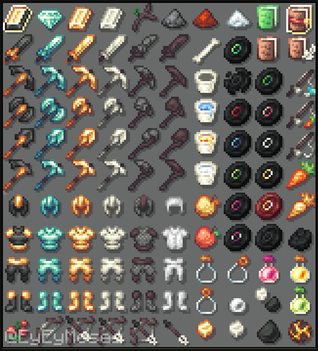 eyeymoses's tweet photo. sneak peak of the final version of some items for fablo :flushed:

ops? likes and rts are appreciated <3

#minecraft #pixelart #resourcepack #aseprite https://t.co/fdwwEQCsRg