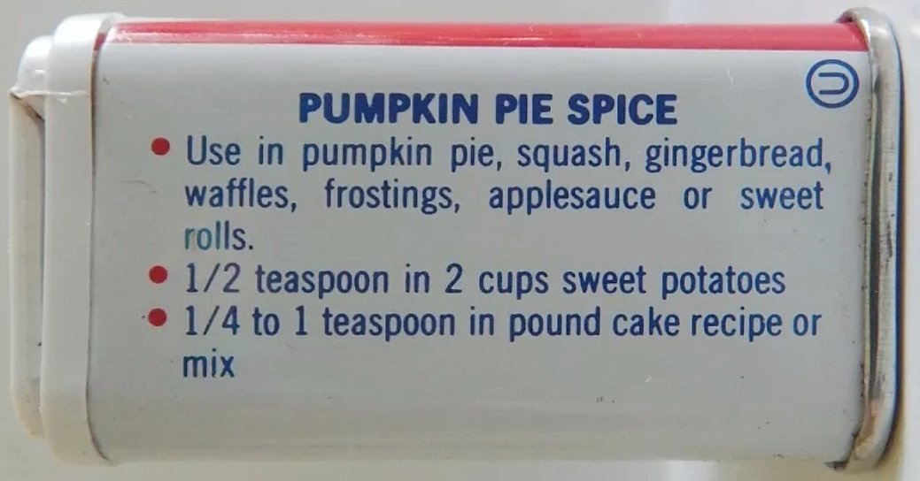 Acorn Squash recipe and pumpkin pie spice tips (McCormick, ©1977)
