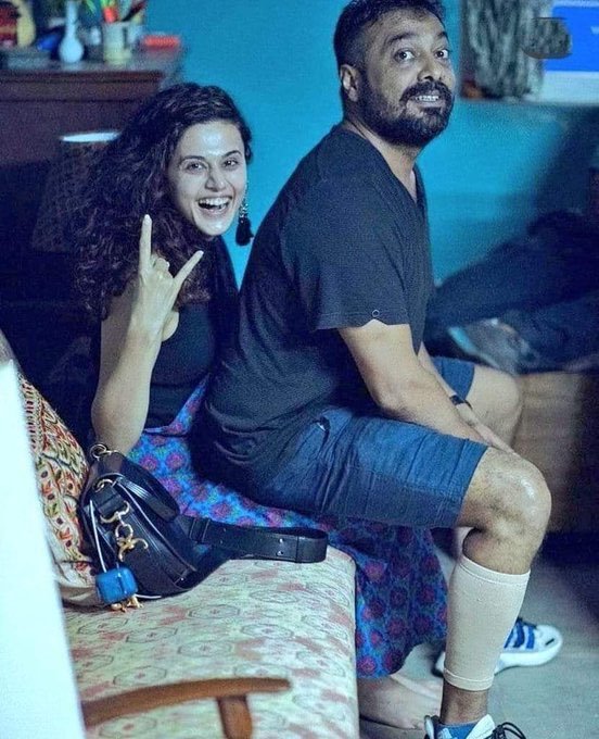 This is @taapsee letting cylindrical, slimy m*lestor Anurag Kashyap sit on her lap and cuddle until he finds his next prey. Get lost you ugly misogynistic goons and their needy, crappy friends #ArrestAnuragKashyap