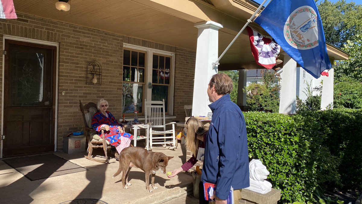 Thank you RNC Co-Chairman @TommyHicksGOP for coming out to knock doors with me in Manassas! Glad to have you on #TeamAndrews - Let’s win this! #VA10