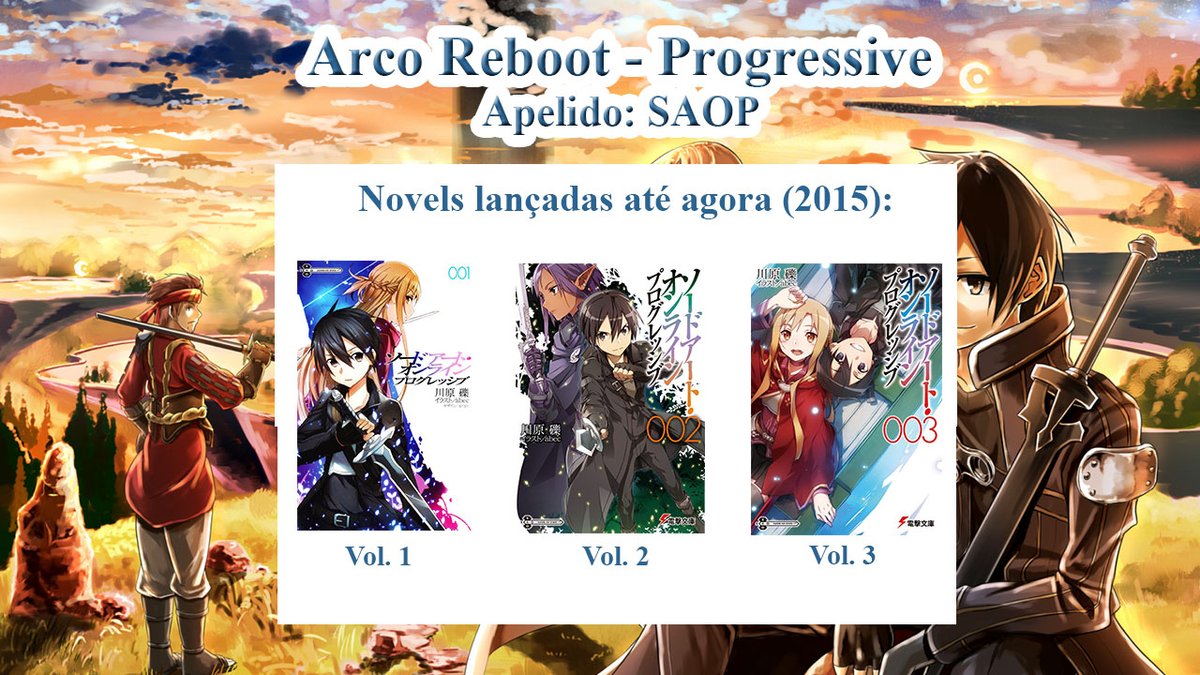 Marco on X: SAO Progressive é um reboot de Sword Art Online focado no Arco  1 (Aincrad), detalhando andar por andar, particularidades, boss, desafios,  etc. Cada Novel conta a história de um