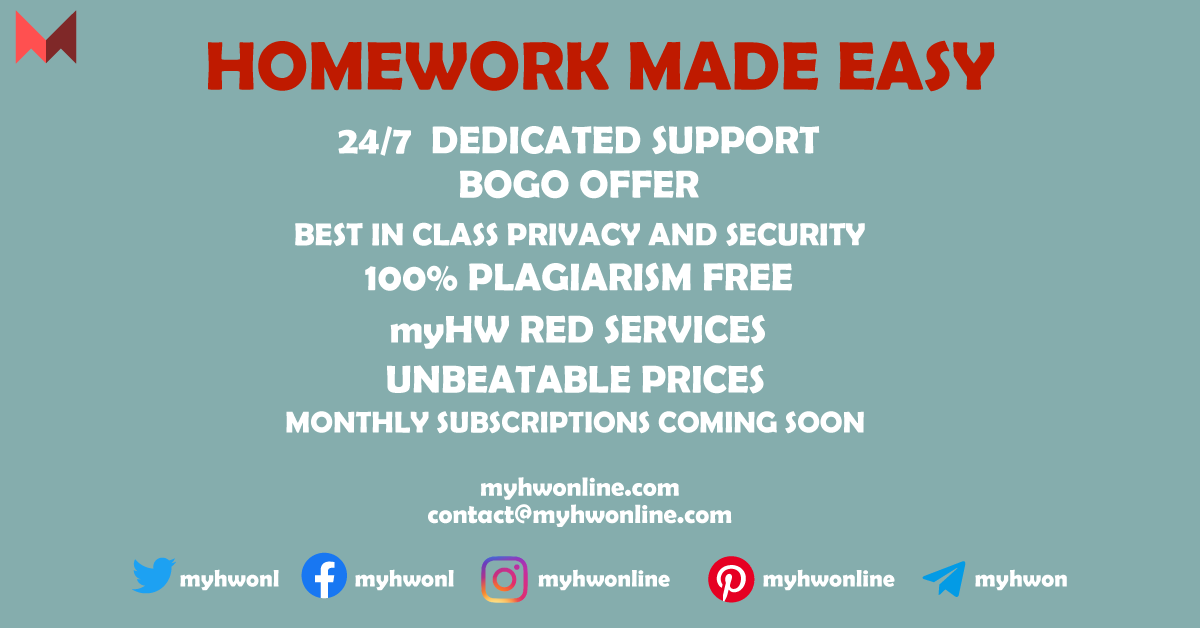 myhwonl's tweet image. We are beginning our social media journey. Now homework help is even more accessible. You will get the best quality homework at most affordable prices. Follow us to get amazing offers and discounts. myhwonline.com

#myhw #homeworkonline #onlinehomework #homeworkhelp