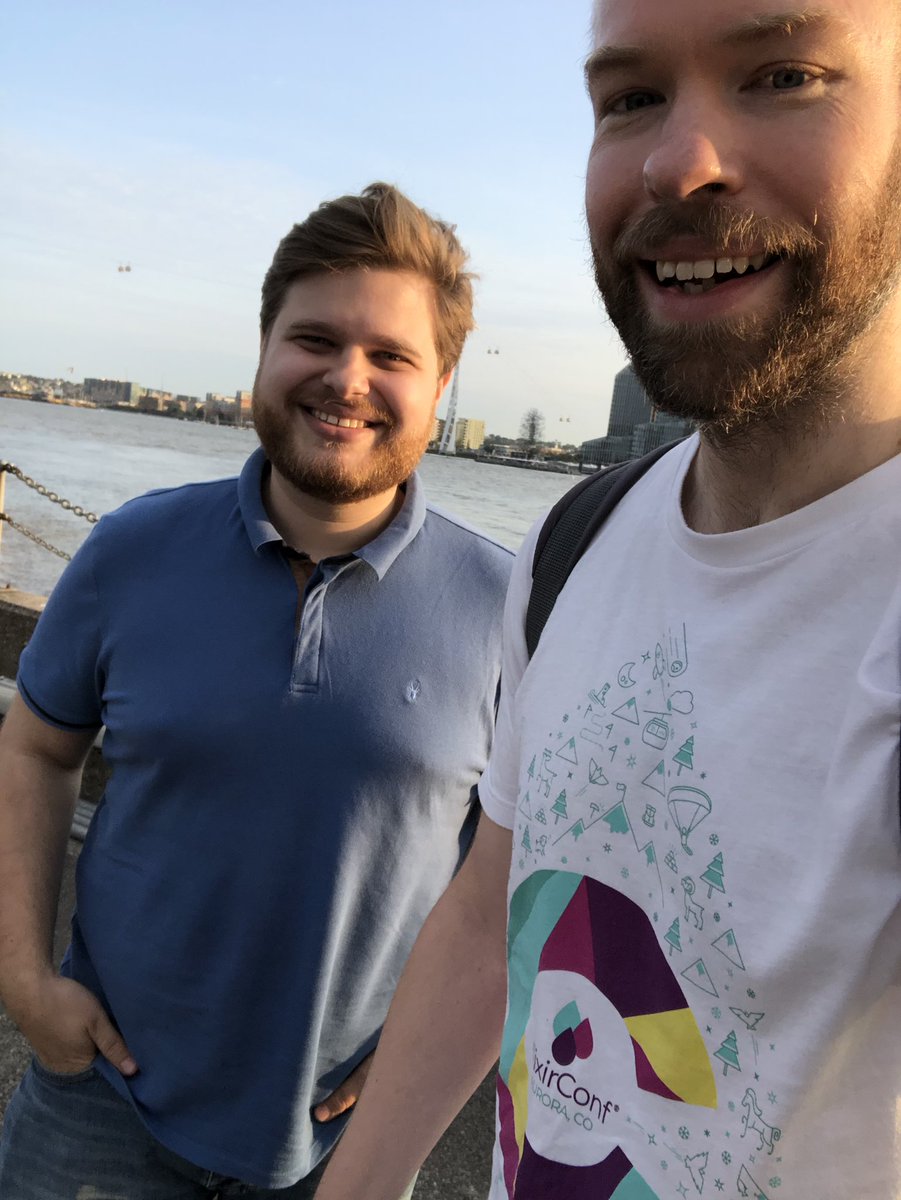 gausby's tweet image. Meeting of the minds. #elixirfriends with @michalmuskala