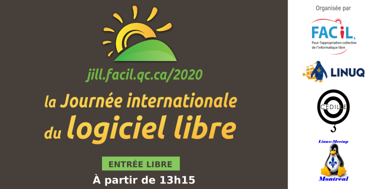 _FACiL's tweet photo. L’événement en ligne de la Journée internationale du logiciel libre est ouvert! Rejoignez-nous: https://t.co/Wnp5yY70H6 pour écouter nos conférences! #FSD2020 #JiLL2020 #LogicielLibre #numqc #libreqc #savoirlibre #culturelibre #matériellibre @cedillefr @linuq & Linux-Meetup https://t.co/6hJcYbc5R2