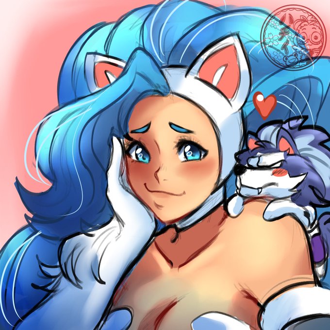 Have a quick doodle of Felicia with smol Talbain! <3.