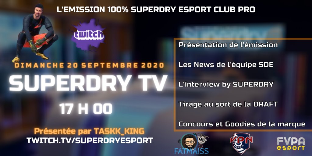 OWNED_PRO_CLUB's tweet photo. ⚠️SUPERDRY TV ⚠️
Nous y sommes, demain lancement de la Superdry Tv.
Rdv 17h00 demain sur :
https://t.co/Mz1xDVKwoI
Avec @TaskkKing a la présentation.
Venez gagner vos #kdos 😉
@FVPAeSport @VPNPS4Officiel @fatmaiss #ProClubs https://t.co/qdAbnqA7tB