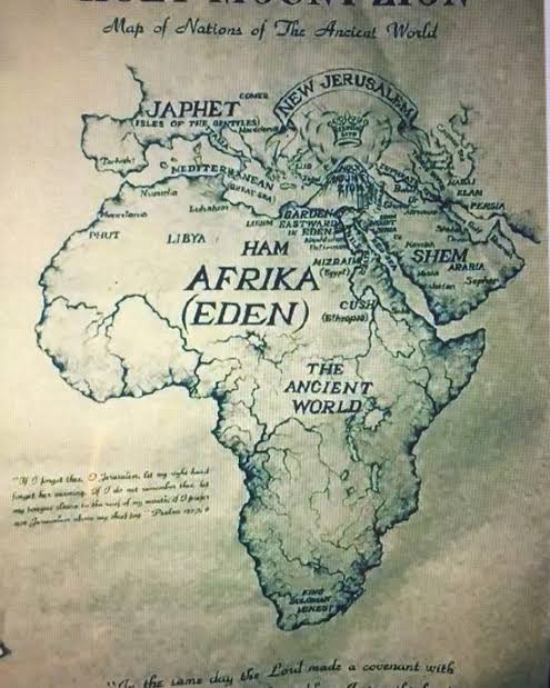 Other names such as the land of Ham (Ham means dark skins), mother of mankind, the garden of Eden, Kingdoms in the sky, and the land of cush or kesh (referring to the Cushites who were ancient Ethiopian) were used.