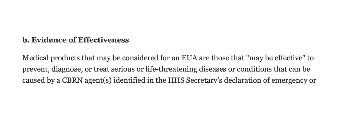 We have the protocols. Now we know how there will very likely be an Emergency Use Approval (EUA) for a vaccine prior to November 3. The company and political motivations are fully aligned.1. The criteria for an EUA is that it "may be effective" https://www.fda.gov/regulatory-information/search-fda-guidance-documents/emergency-use-authorization-medical-products-and-related-authorities#euas