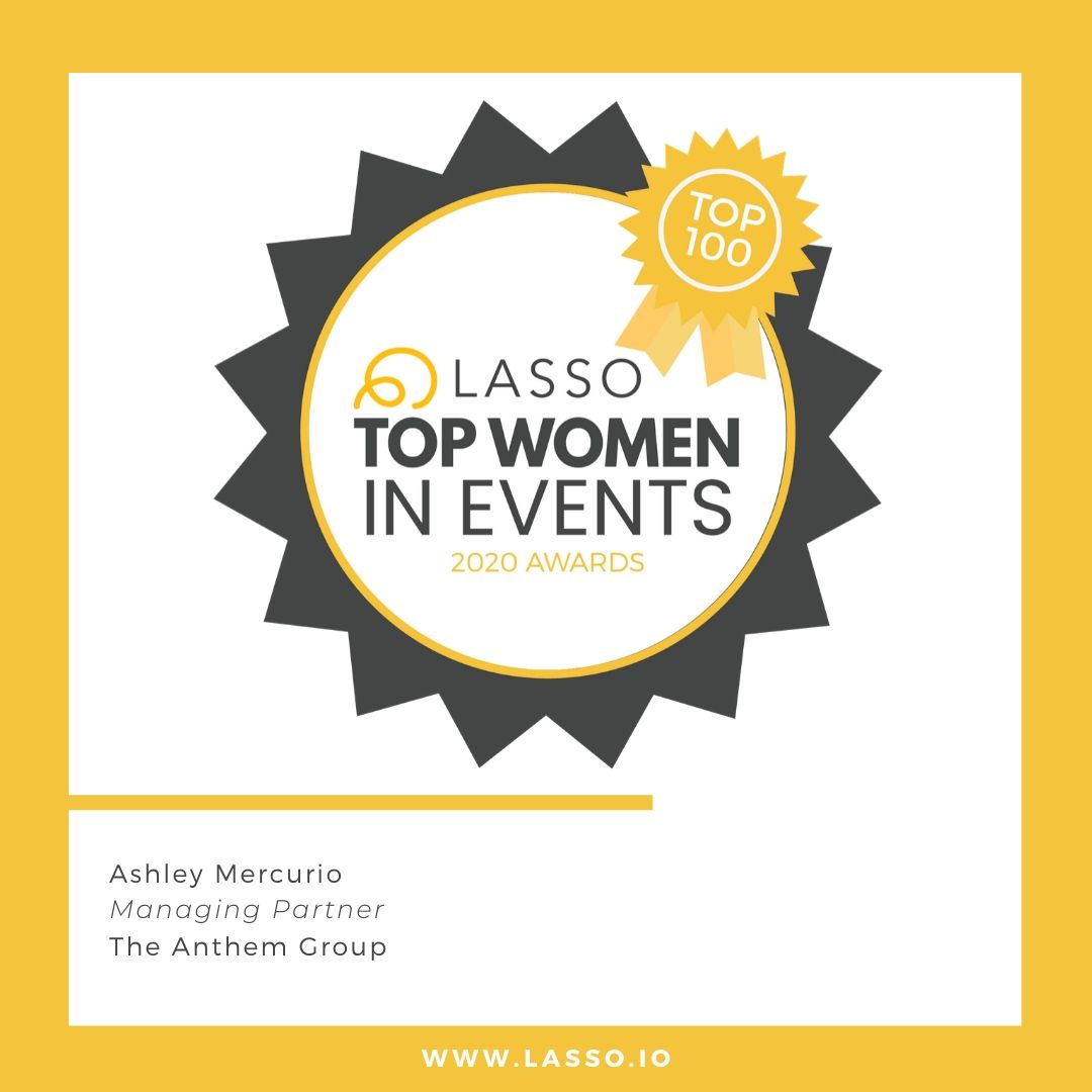 AnthemEvents's tweet image. Congratulations to Anthem's leading lady, Managing Partner and National Events Director, Ashley Mercurio for her recent recognition as one of the "Top Women in Events by LASSO Workforce." #WomenInEvents #LASSO