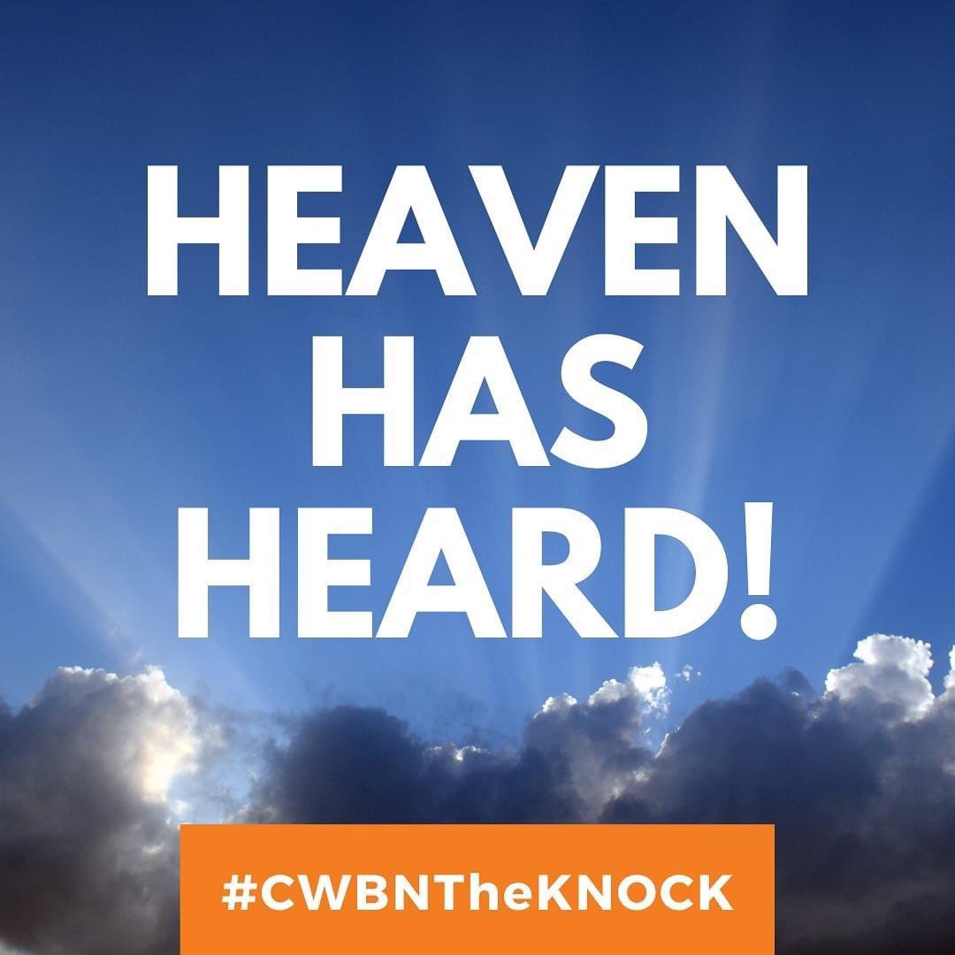 CongressWBN's tweet image. WE HAVE KNOCKED! HEAVEN HAS HEARD!
#CWBNTheKNOCK