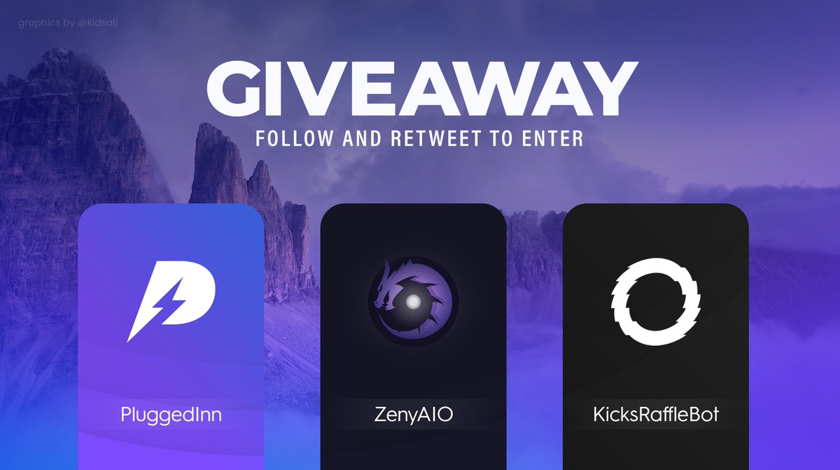 pluggedinn's tweet image. Giveaway Time! 🚀

1x @pluggedinn Monthly
1x @Zeny_AIO Renewal
1x @KicksRaffleBot Renewal

Rules 🚨 
- Follow all accounts 
- RT
- Tag a Friend

Good Luck! Winner drawn in 72 hours 💜
