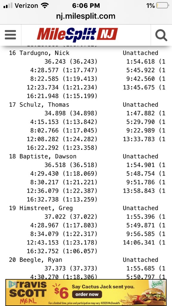 Nick finds a race in Jersey, runs among the elite and finishes in 16:21. Way to go, Nick!