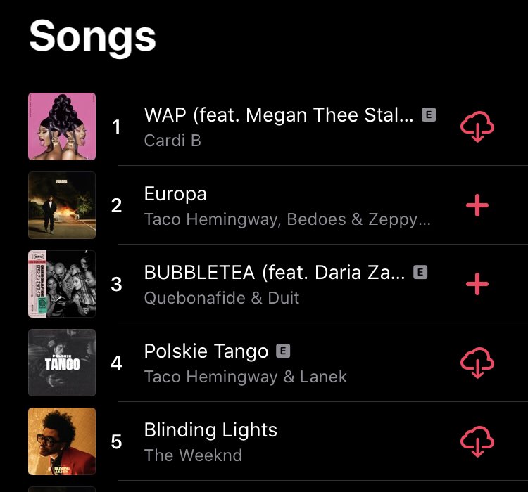 🇵🇱 | “WAP” has officially reached #1 on Polish Apple Music.
— This is the FIRST female rap song in the platform’s HISTORY to top the chart in Poland & one of only few non-Polish songs to achieve so. It also marks 65th #1 for the song on the platform all across the world. https://t.co/ihOmHw73Ns