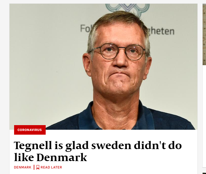 Almost every f... day in Danish newspapers: Look journalists, 2,690 more people died in Sweden (accounting for population) than in Denmark. What exactly are you thinking putting this on your front page as the most important news story?!?