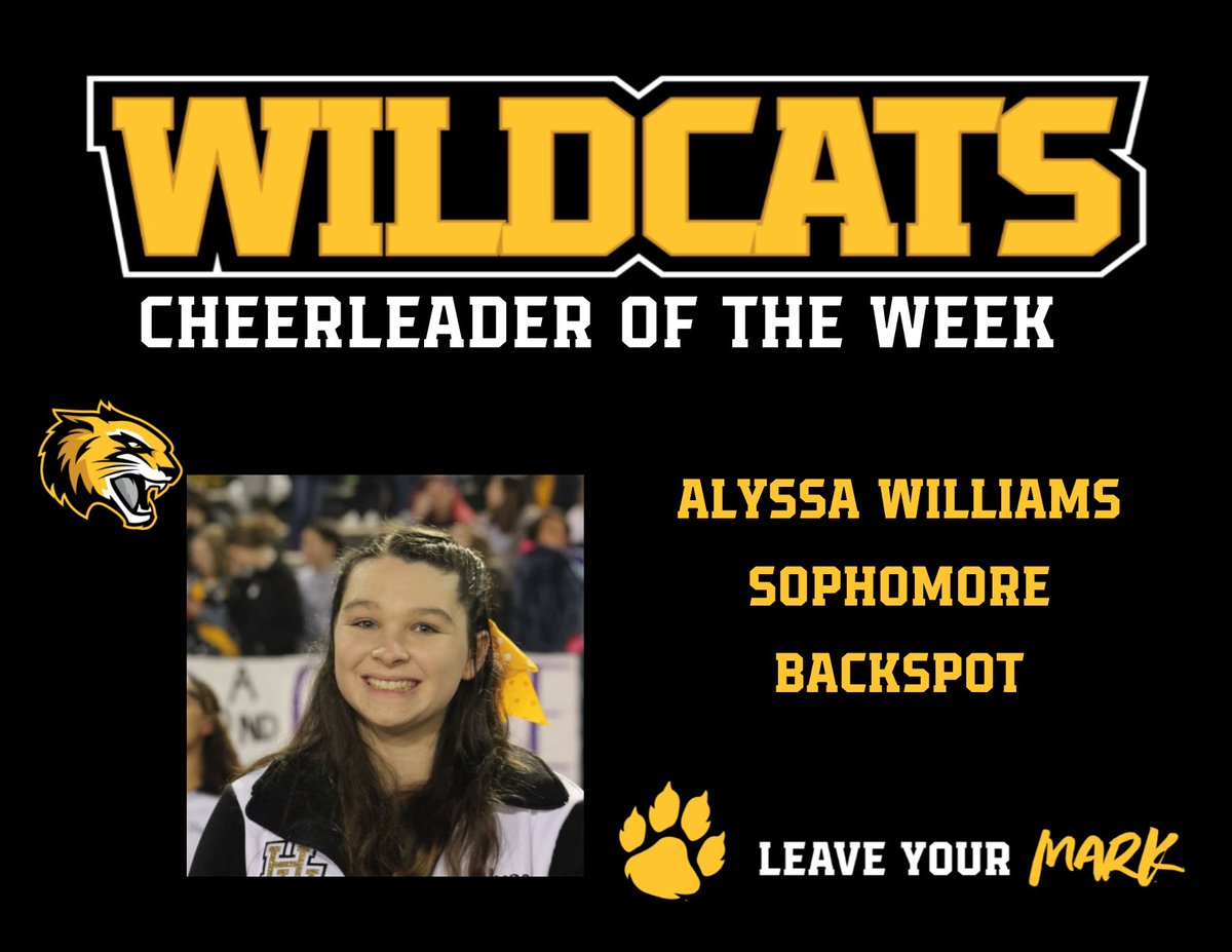 Congrats to our band member, cross country runner, and cheerleader of the week!! #gocats 🐯🟡⚫️ <a href="/hixsonhighxc/">Hixson High School XC</a> <a href="/HixsonHighBand/">Hixson High Band</a> @CheerHixson