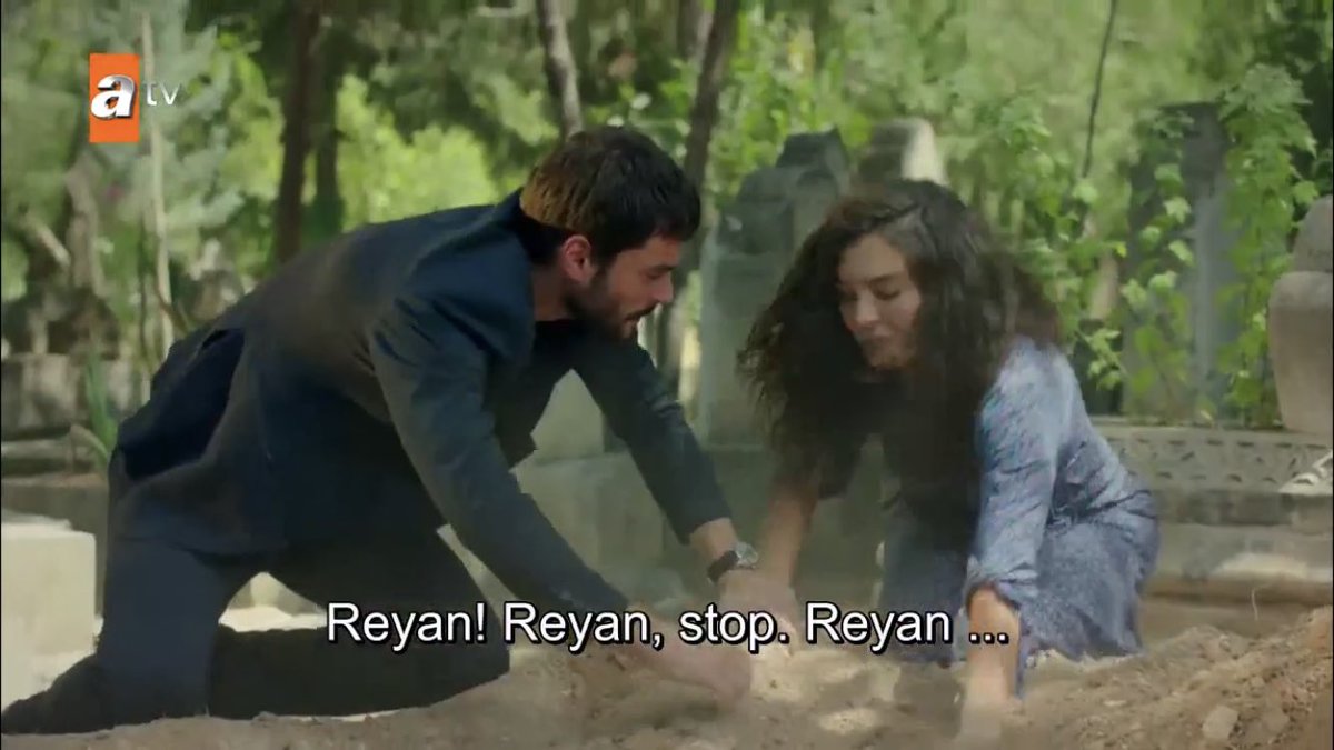 the way reyyan is so desperate to avoid new conflicts that she started to put the sand back on the grave with her bare hands i’m so sad  #Hercai  #ReyMir