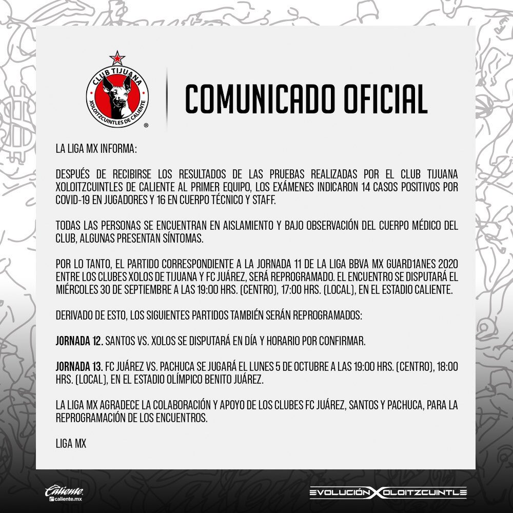 Liga Mx reprograma juegos de Xolos de Tijuana – Código San Luis – Periódico  en línea