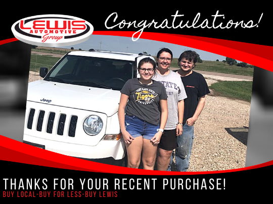 LewisChrysler's tweet photo. Congratulations on your recent purchase from Lewis and thanks for choosing to shop local in the cities we serve! #buylocal #buyforless #buylewis #usedcars #newcars #haysks #dodgecityks #gardencityks #liberalks #topekaks #lewismotors #lewisautomotivegro ... https://t.co/kA4WMtByU9 https://t.co/5LMcdaNaIp