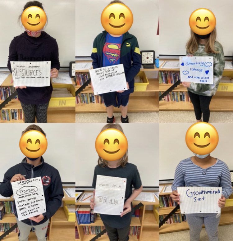 LitsaInglis's tweet photo. What do we need to make our math class successful? Look what they came up with @StCofA_HCDSB ! #readyformath #impressivethings #fearlessfive https://t.co/BXnMmUf5QZ