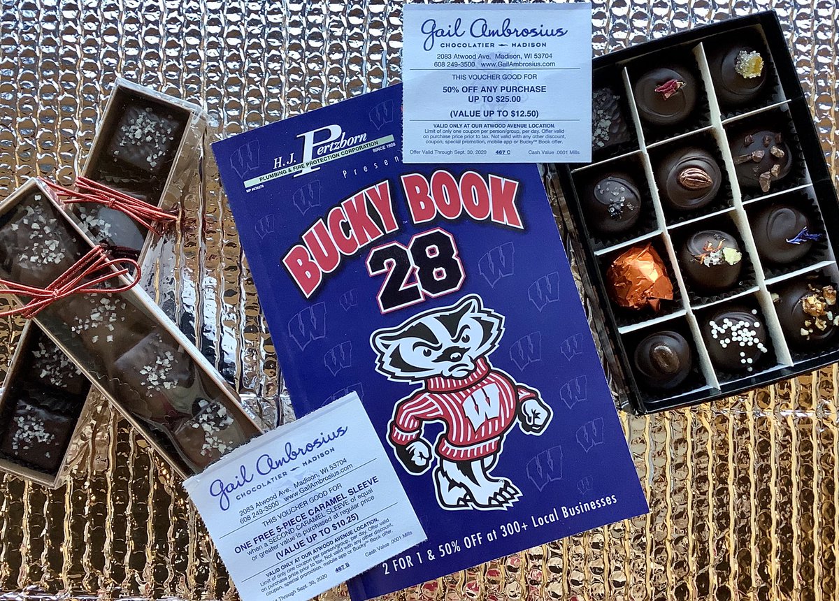 🤓❤️🍫 This week’s Virtual Chocolate Math class is in session!🍫❤️🤓
.
.
.
(2x5pc Caramel)+(1x12pc Box)+(2xBucky Book Coupons)= $24.11🤯
.
.
.
Don’t forget about #PEMDAS kids!
Shop all the #deals in your Bucky Book today before they expire!