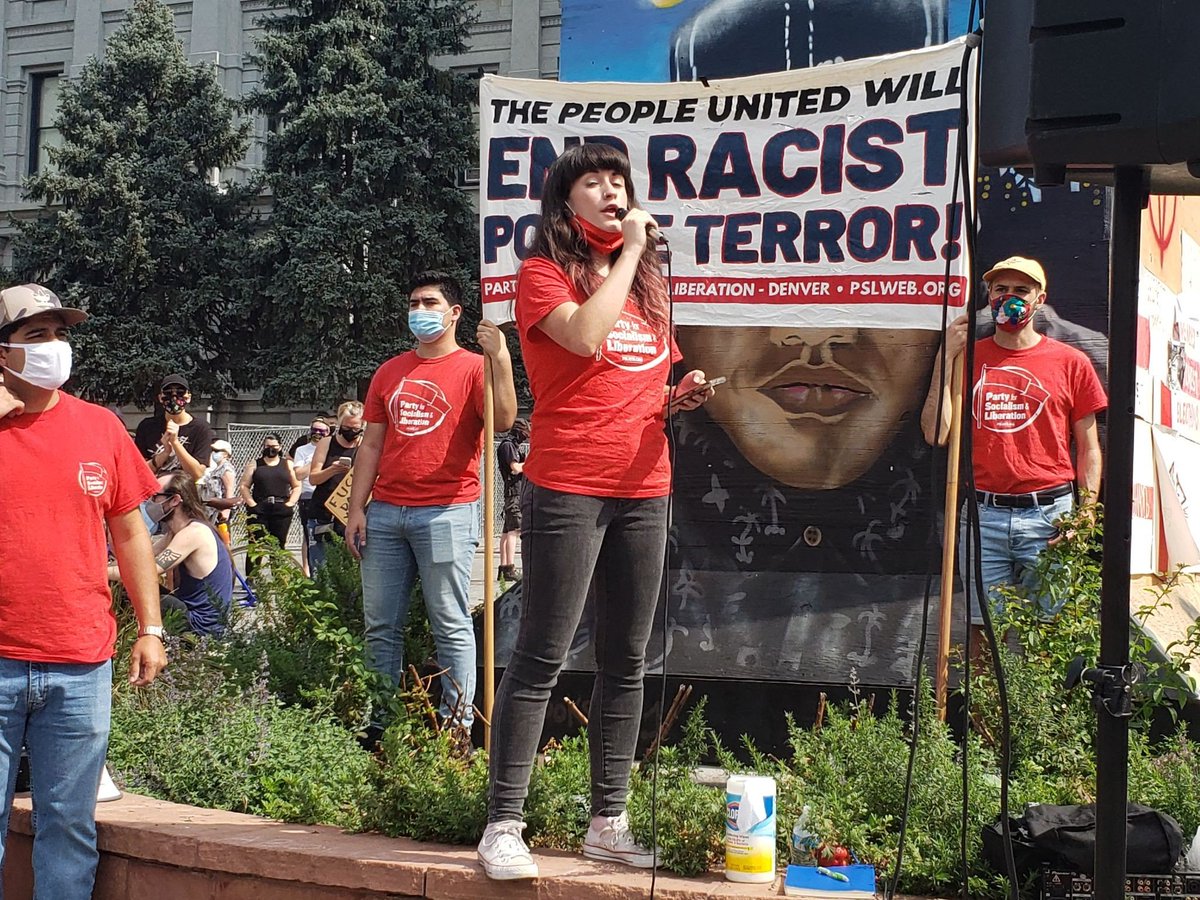 Marissa, another PSL organizer: “the family, friends, and comrades of those still in jail want us to know that these people who have played such an important role in this uprising against police brutality are with us!”  #DropTheChargesCO