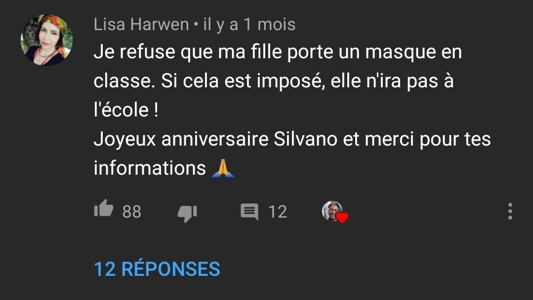 Et aussi indirectement, par le biais des parents, certains, conquis de ses affirmations, allant même à les retirer de l'école, ou même pensant que le gouvernement leur veut du mal (aux enfants)