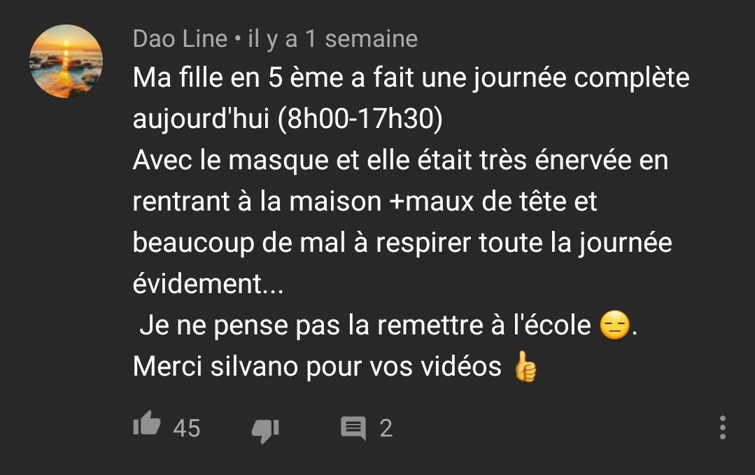 Et aussi indirectement, par le biais des parents, certains, conquis de ses affirmations, allant même à les retirer de l'école, ou même pensant que le gouvernement leur veut du mal (aux enfants)