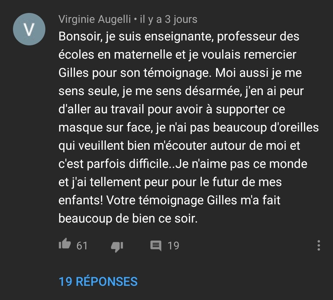 Sixième point Mivilude : Situation de rupture avec la famille ou le milieu social et professionnel.Beaucoup de commentaires indiquant que ses abonnés sont bien mieux entre eux, screens 