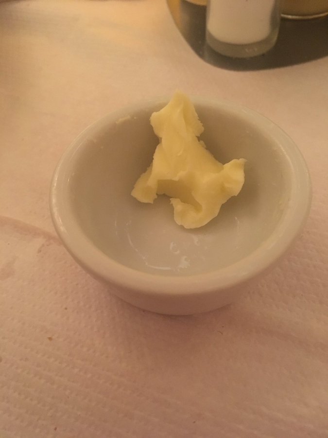 My date: are you taking a photo of the butter? Me: sorry it looks like a tiny horse