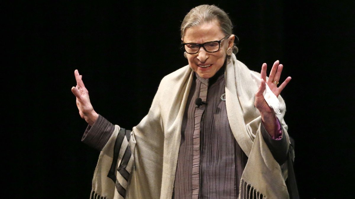 "When I'm sometimes asked 'When will there be enough [women on the Supreme Court]?' my answer is: 'When there are nine.' People are shocked. But there's been nine men, and nobody's ever raised a question about that."-Ruth Bader Ginsburg