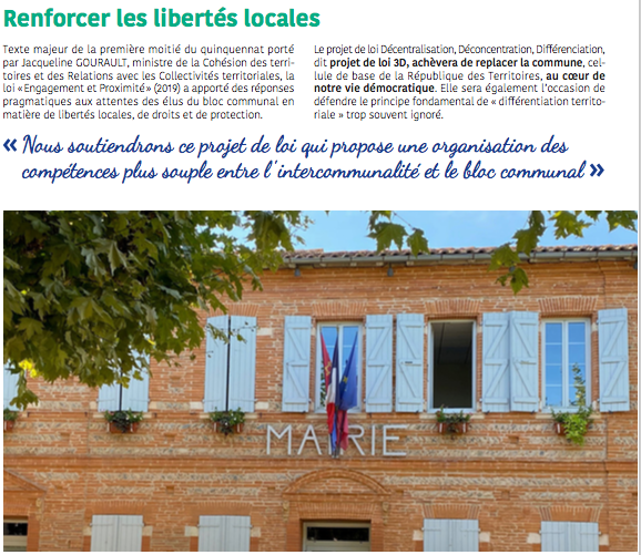 Medevielle2020's tweet photo. [Engagement 8] : Renforcer les libertés locales ✅

💪 La loi «Engagement et Proximité» a apporté des réponses pragmatiques aux attentes des élus

💡 Le projet de loi 3D achèvera de replacer la commune au cœur de notre vie démocratique 

#Senatoriales2020 #RepubliqueEtEquilibre https://t.co/6iqBBZ7ihx